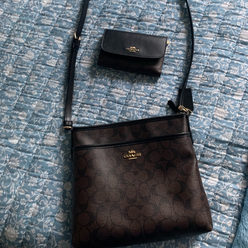 Coach crossbody bag with matching wallet